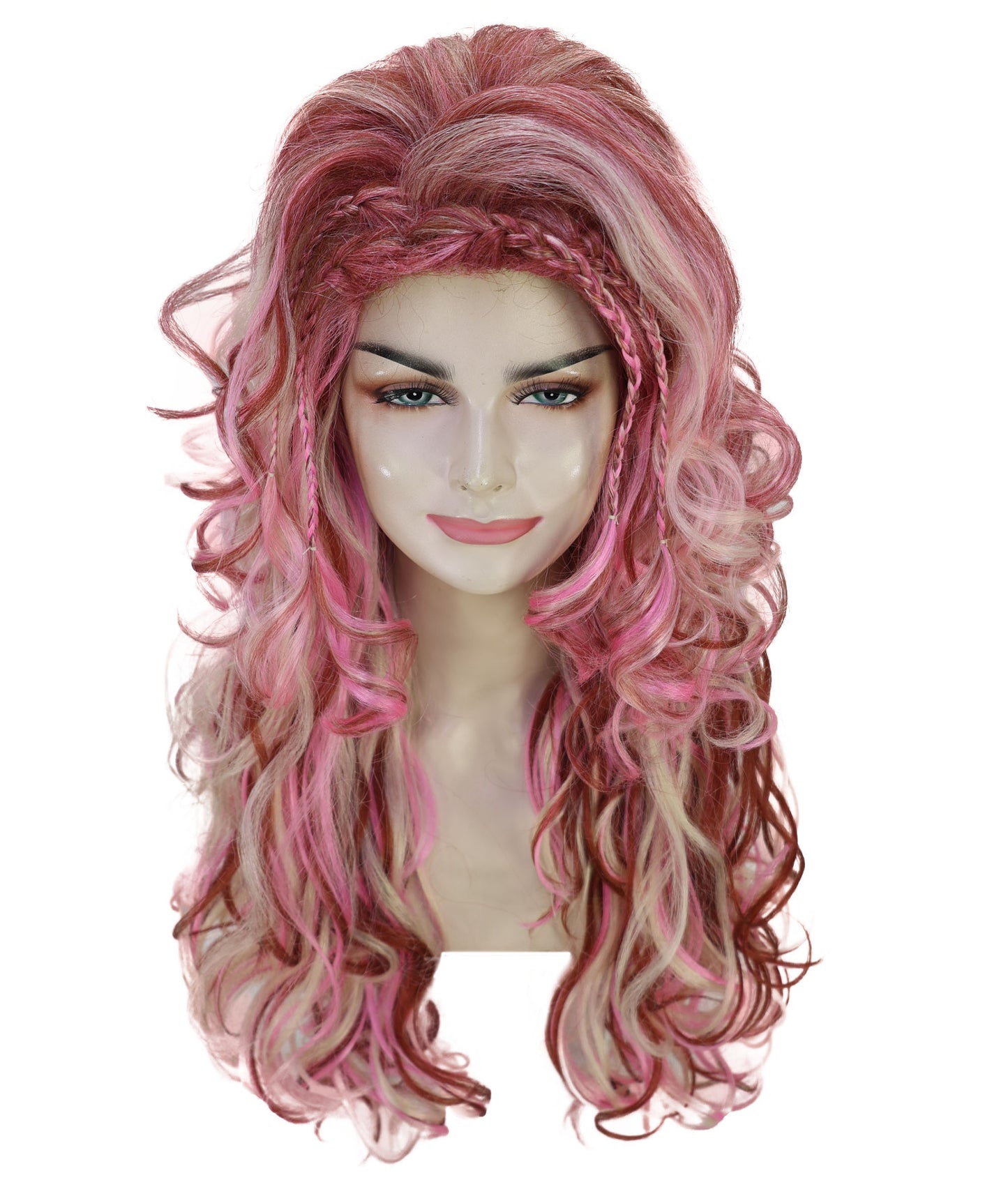 HPO Women's Extra Long & Curly Multicolor Wig – Soft Hair with Natural Texture | Fantasy, Cosplay & Character Hairpiece for Parties & Events