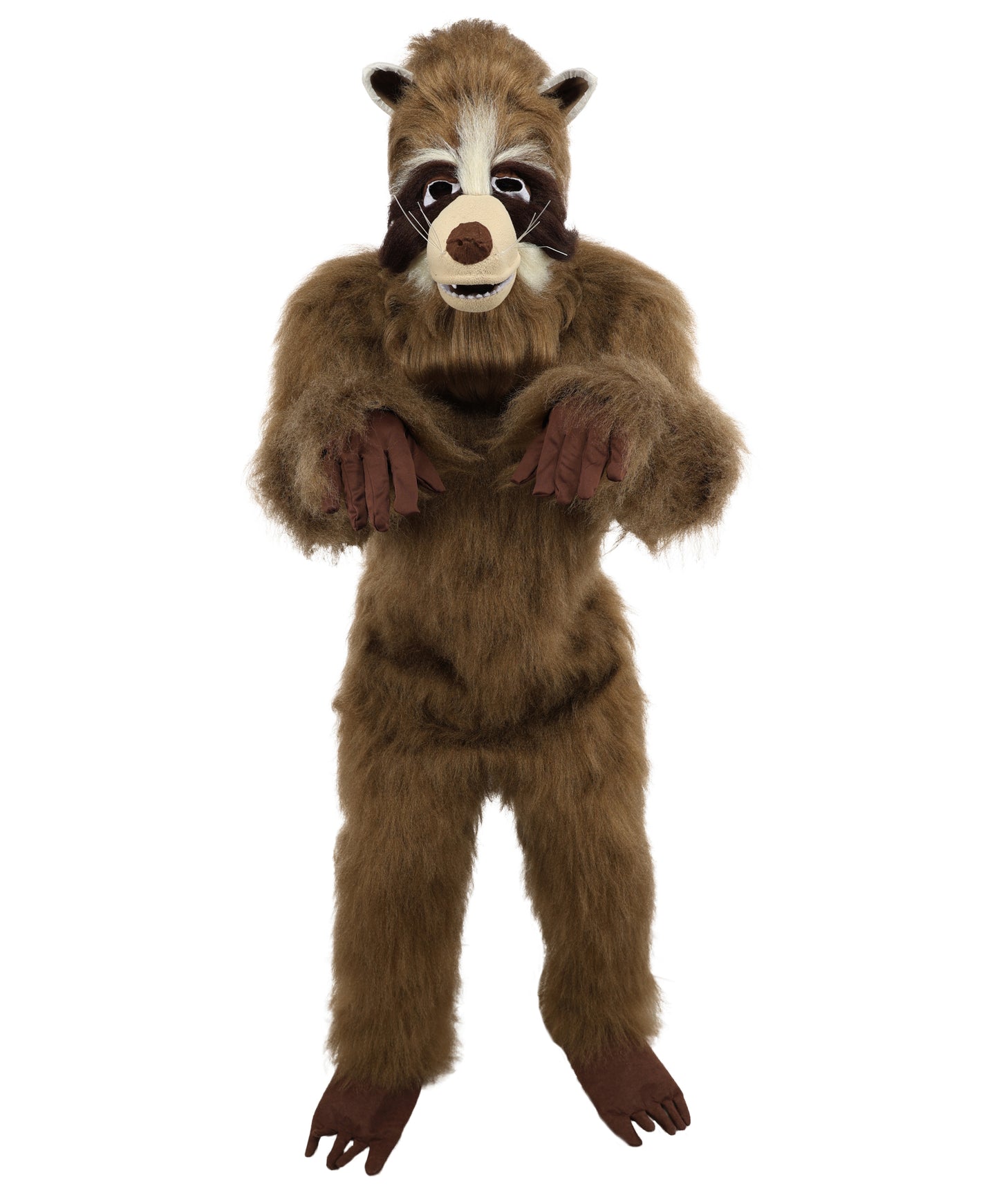 HPO Unisex Brown Bear Mascot Costume Bundle with Plush Head Mask Set | Animal Character Suit with Head Cover | Designed for Fancy Dress Wear