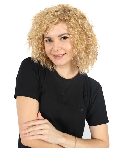 HPO Women's Short Fluffy Wavy Multiple Wig | Halloween and Party Wig | Flame-retardant Synthetic Fiber