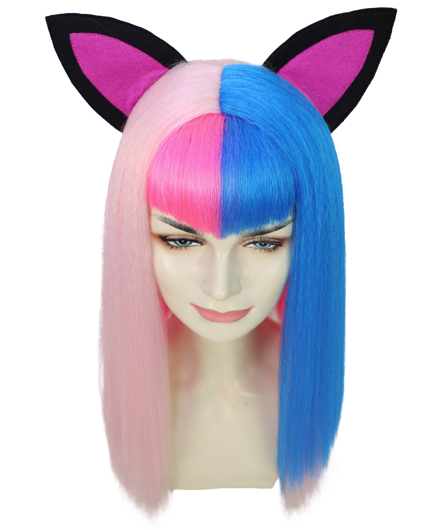 Teens Fictional Glamorous Pop Star Multiple Color Long Straight Wig| Halloween and Cosplay Wig | Flame-retardant Synthetic Fiber