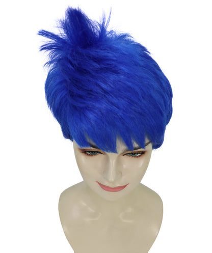 Women's Dark Blue Wig | Colorful Layered Synthetic Hair for Halloween Party Events | Breathable Capless Design |