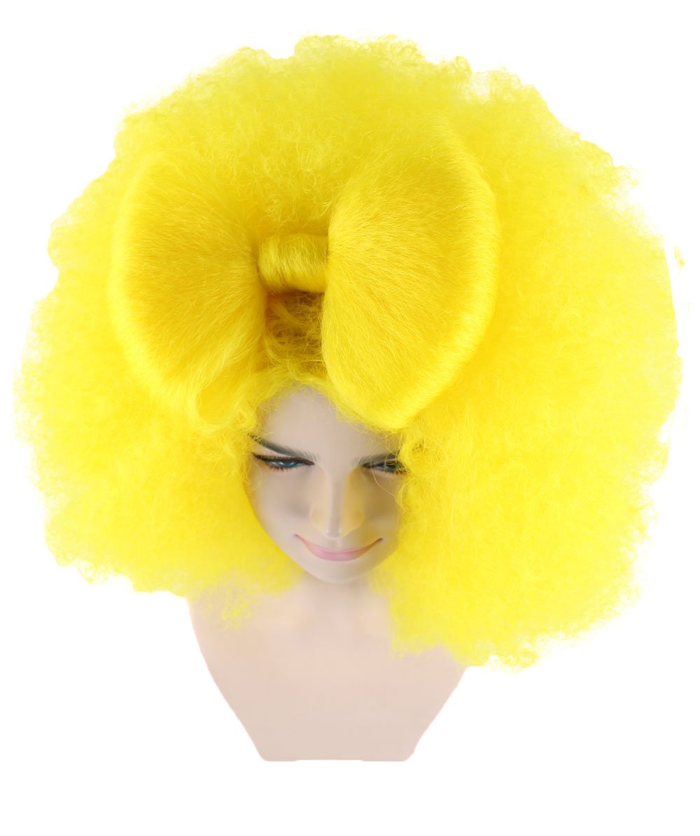 HPO Women's Jumbo Afro Small Bow Wigs Collections | Super Size Halloween Wigs | Premium Breathable Capless Cap