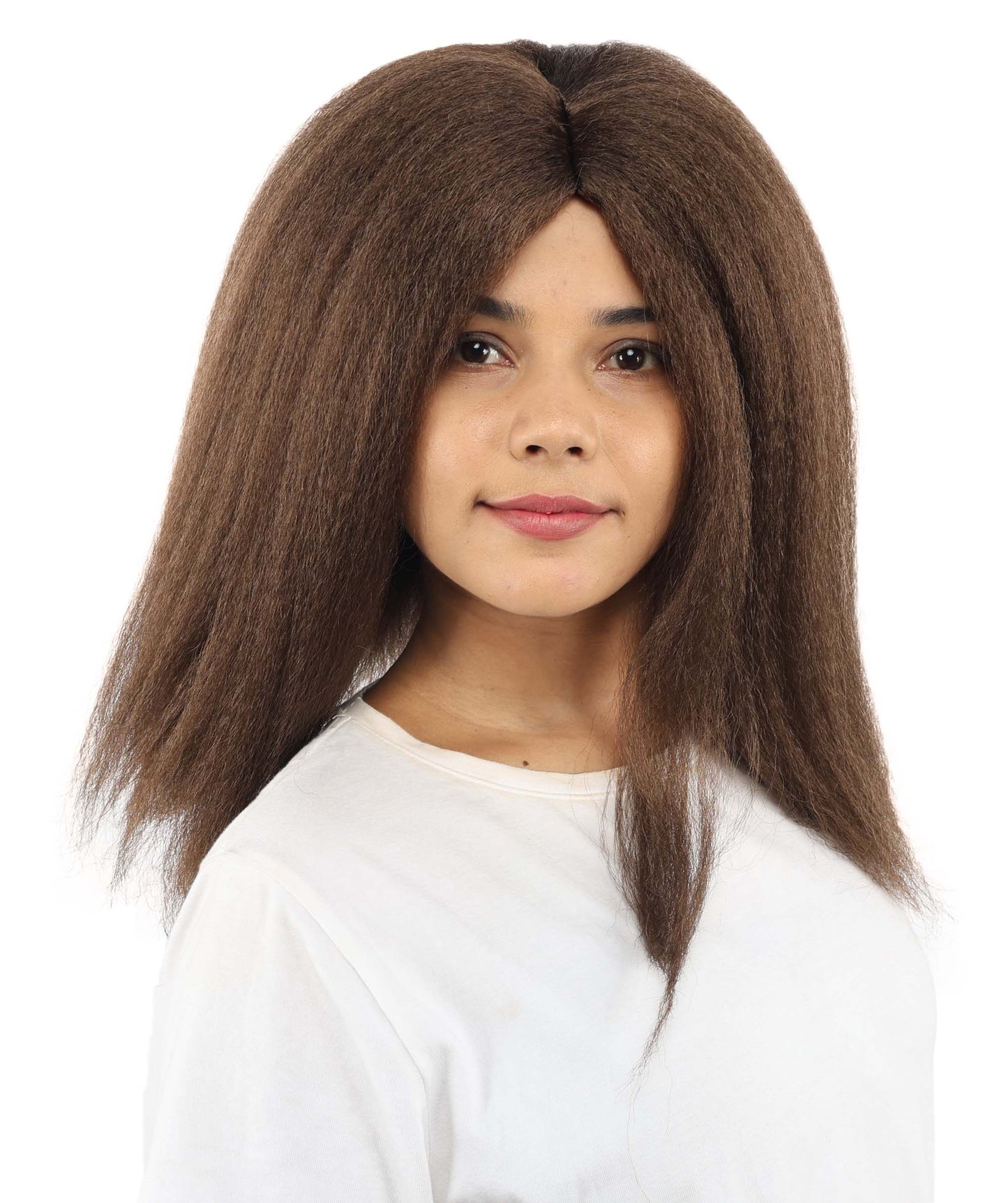HPO Adult Women's Long Rounded Cartoon Hair Wig | Multiple Color Options | Bubble Bob, Deep Side Part, Heat Friendly Synthetic Strands & Breathable Net | Fancy Dress, Stage Show, Animated Character Events, Halloween & Festival