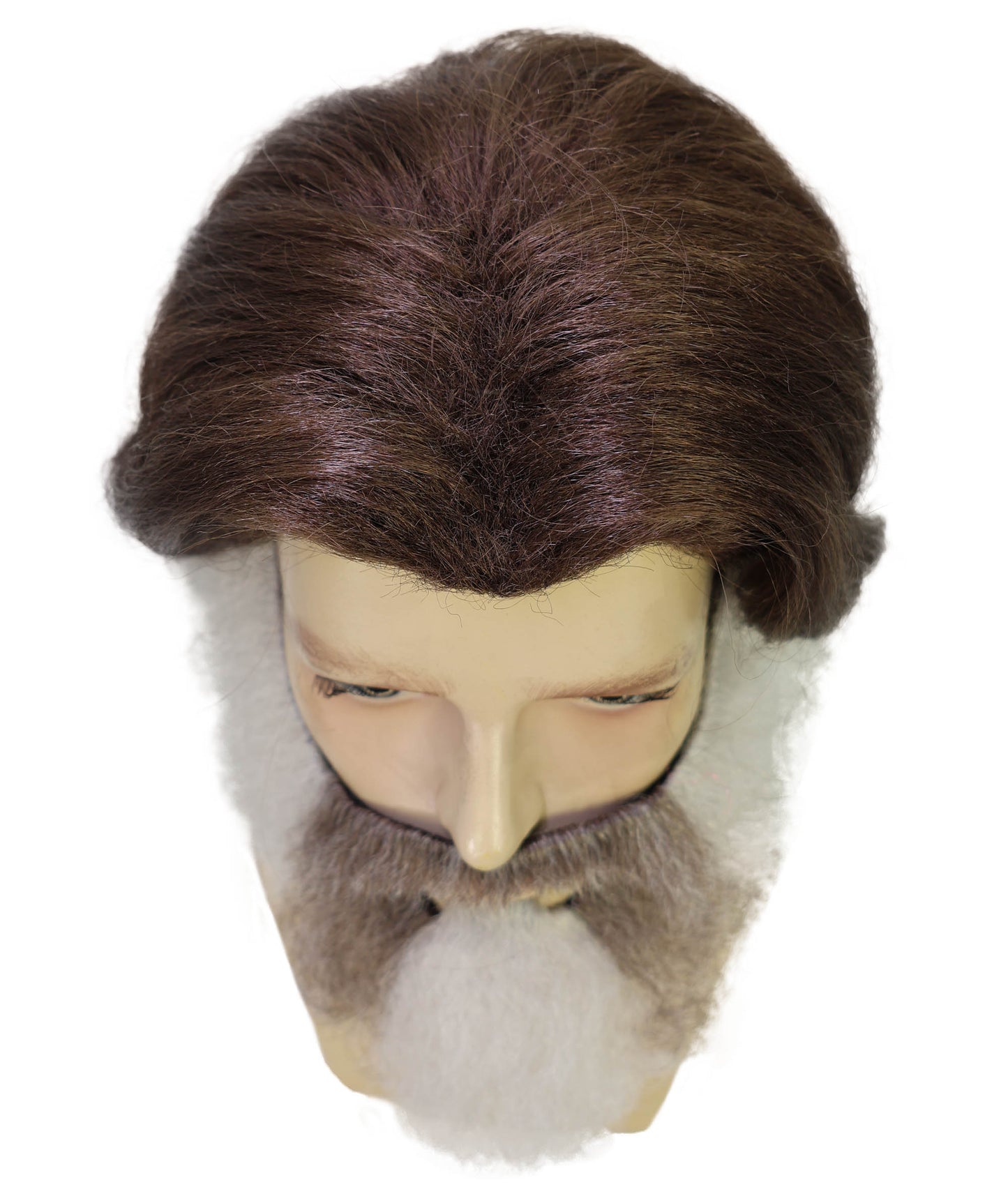 HPO Men's Wild Mountain Wig, Mustache & Beard Set – Rugged Synthetic Hairpiece for Costume Parties, and Festivals