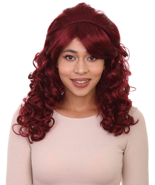 Silver Screen Sensation Womens Red Wig | Movie Character Halloween Wig | Premium Breathable Capless Cap