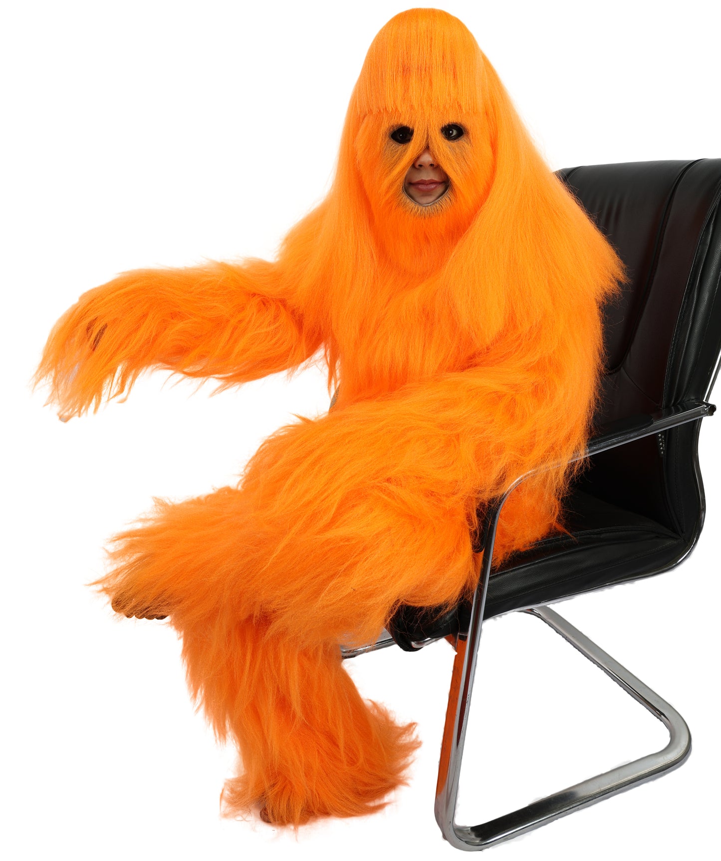 HPO Teen Extreme Hairy Person Costume Bundle & Mask Set - Full-Body Hair Suit Extra-Long Costume Wig for Halloween, Cosplay & Parties - Multiple Color Options