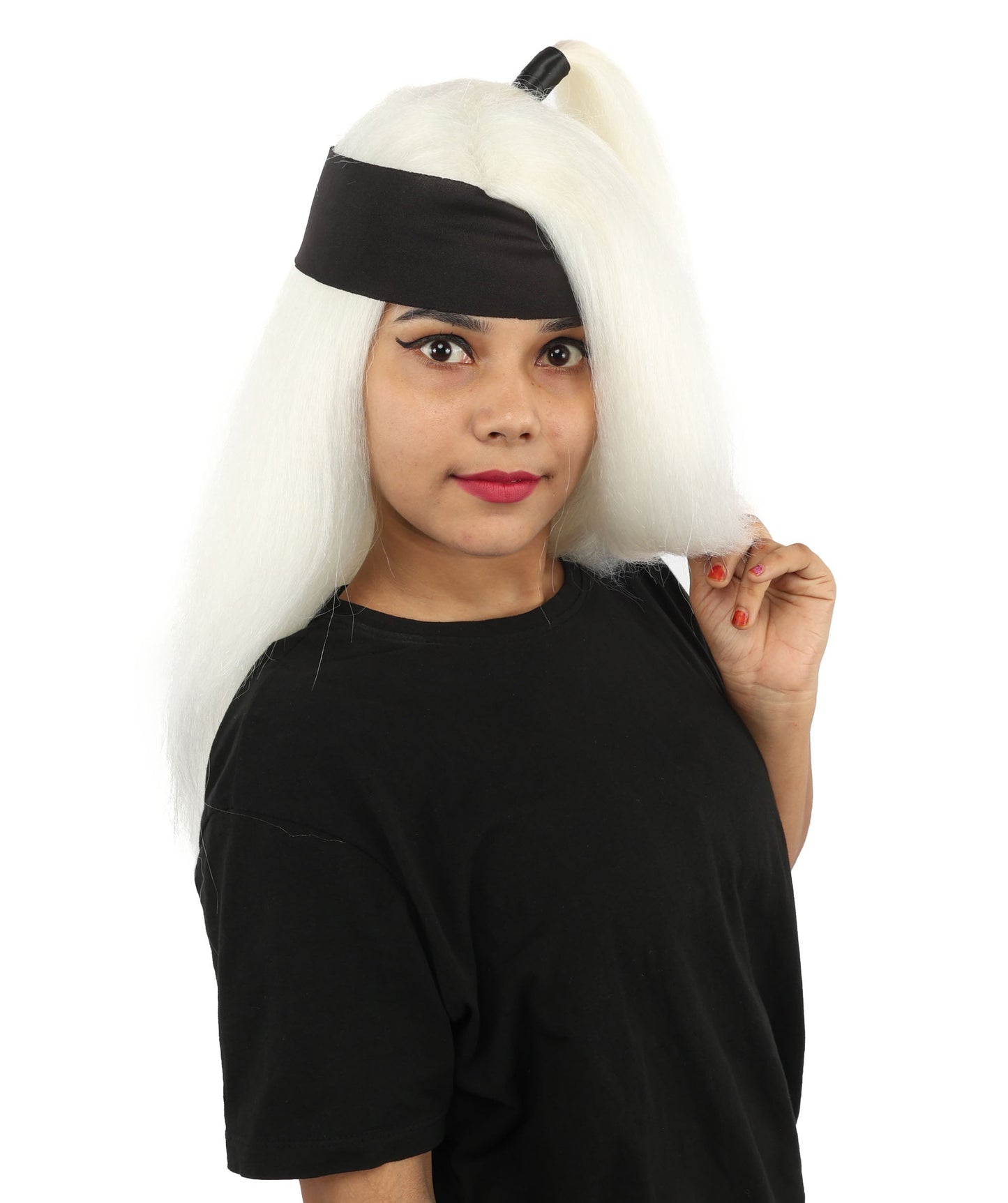 Women's High Ponytail Ninja Wig | Multiple Color Options | Create of synthetic fiber, long straight texture with top-tied fountain, breathable base | Cosplay, Halloween, theater, party, performance, costume events