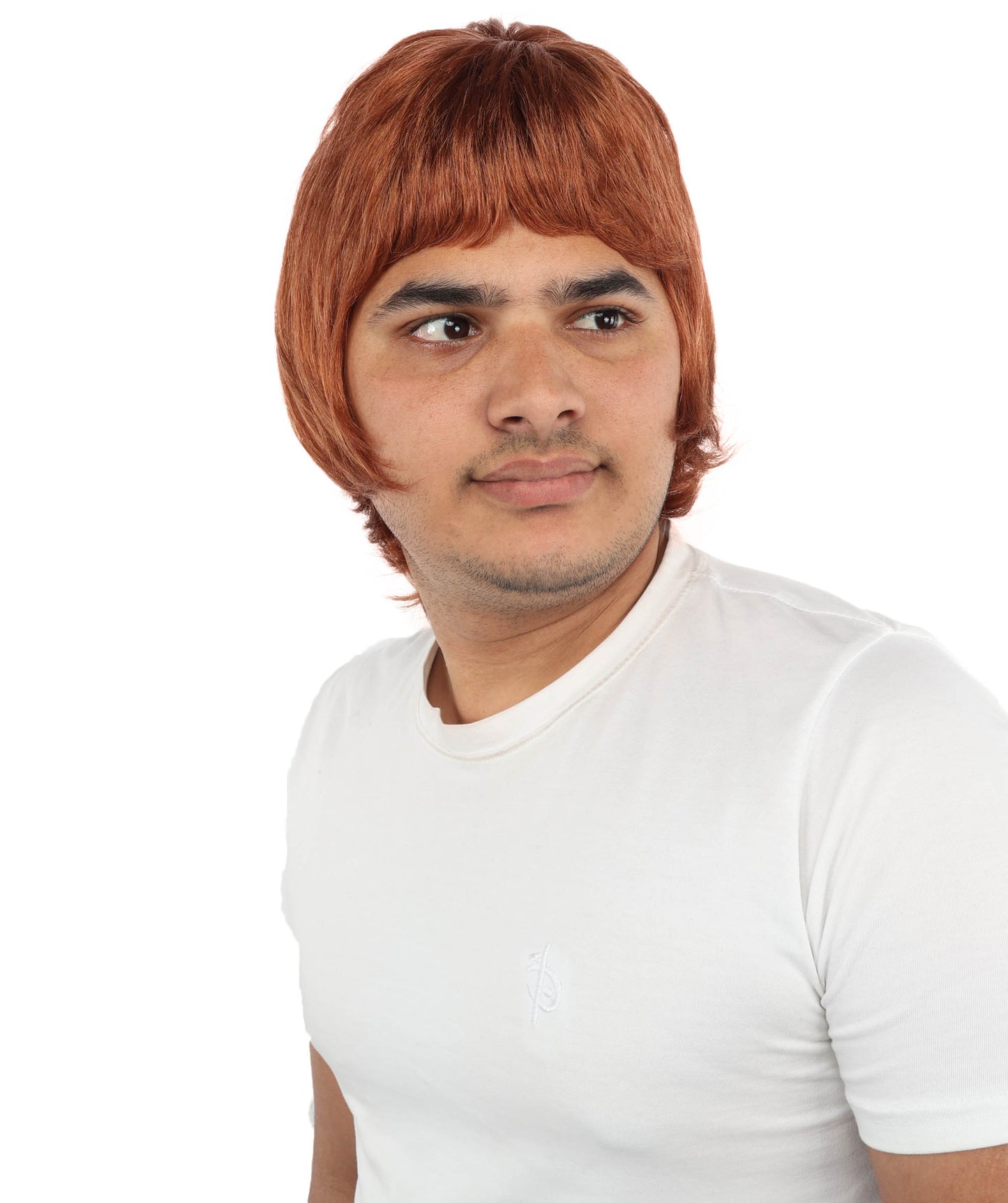 HPO Men's 90s Rocker Layered Wig – Auburn With Strawberry Blonde Mixed Hair with Britpop Inspired Look | Perfect for Cosplay, Themed Parties, and Fan Gatherings