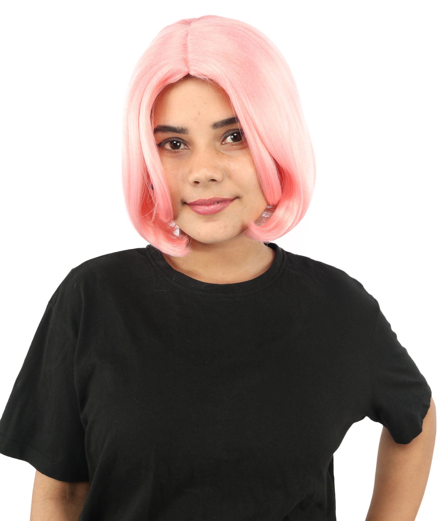 Adult Women's Two-Tone Bob Wig | Multiple Color Options | Short Straight Blunt Cut Inspired by American Pop Artist Look | Natural Hairline for Halloween and Cosplay