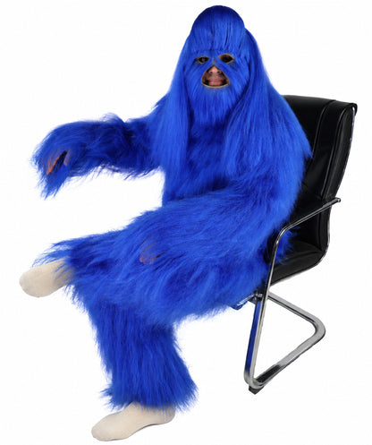 HPO Unisex Extreme Hairy Person Costume, Mask and Bundle - Full-Body Hair Suit Extra-Long Ash Brown Costume Wig for Halloween, Cosplay & Parties