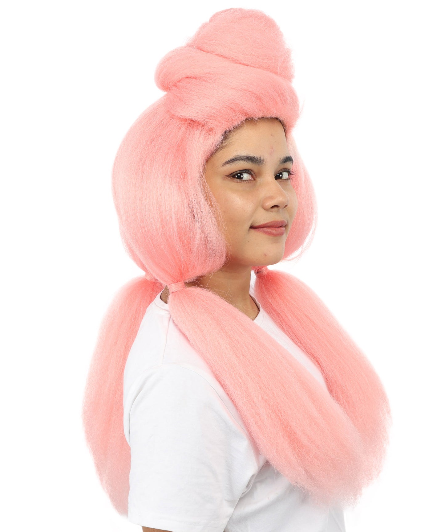 HPO Women’s High Volume Extra Long Yarn Twisted Bun Wig – Multiple Color Options | Bubble Ponytails Hairpiece with Capless Cap | Statement Headpiece for Halloween, Cosplay, Theater and Drag Looks