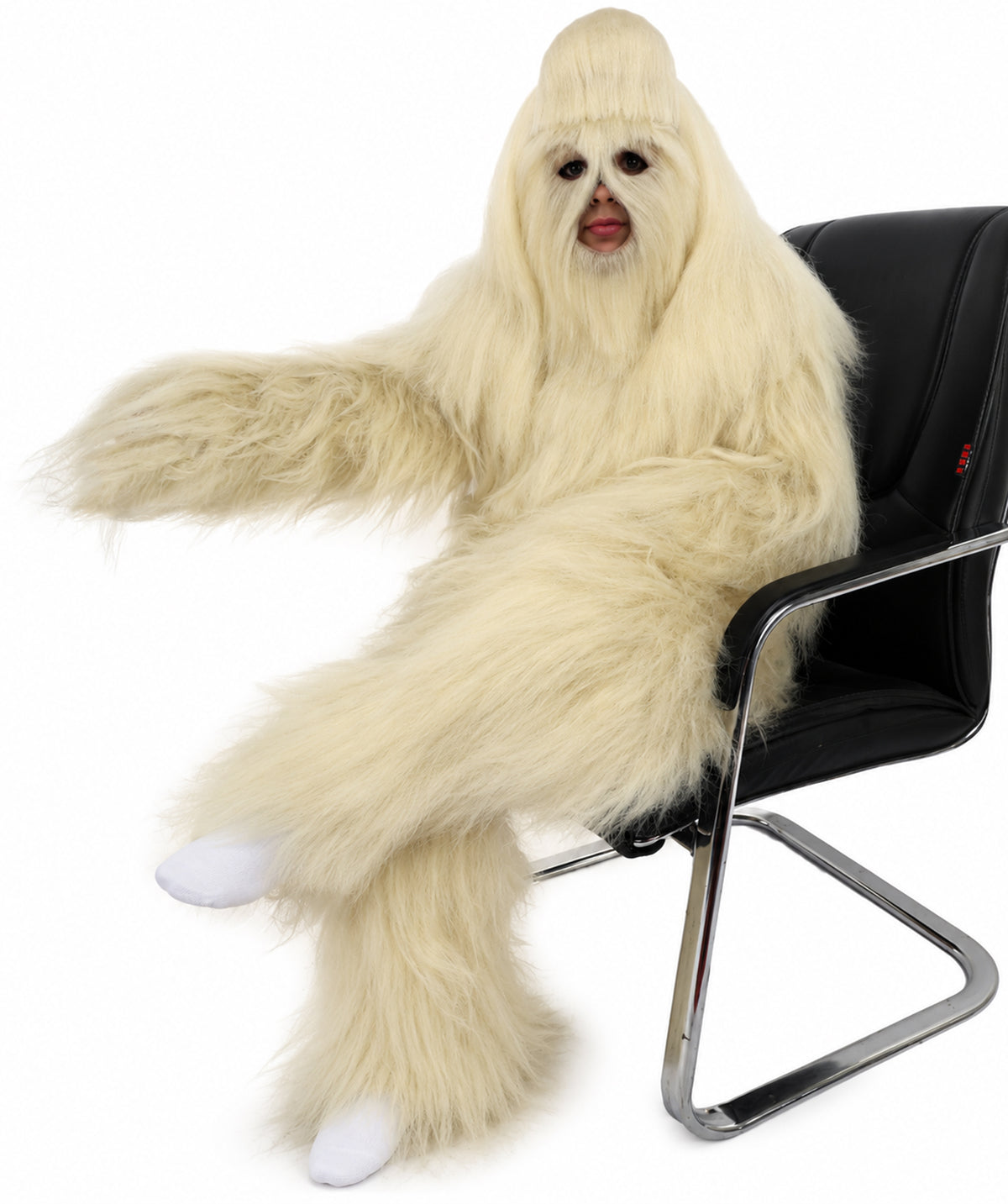 HPO Teen Extreme Hairy Person Costume Bundle & Mask Set - Full-Body Hair Suit Extra-Long Costume Wig for Halloween, Cosplay & Parties - Multiple Color Options