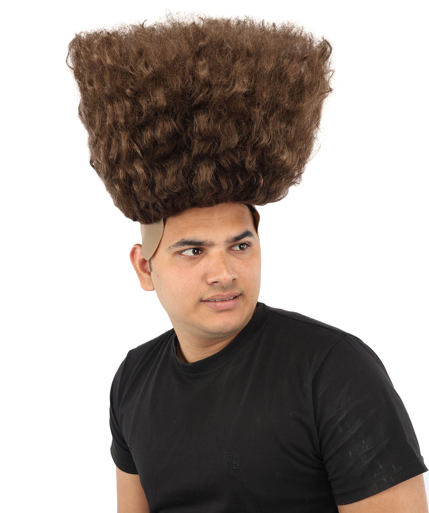 HPO Men’s Tall Afro Wig | Multicolor Options | Animated Scientist Style Hair | Funny Hairpiece with Bouncy Curls and Capless Cap | Retro Nerd Look for Parties, Shows & Halloween