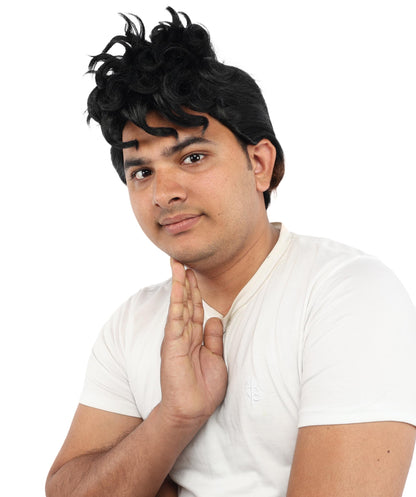 HPO Men’s Dark Brown Wig | Messy, Textured Look for Casual, Fun Styles | Ideal for Halloween, Cosplay and Themed Parties