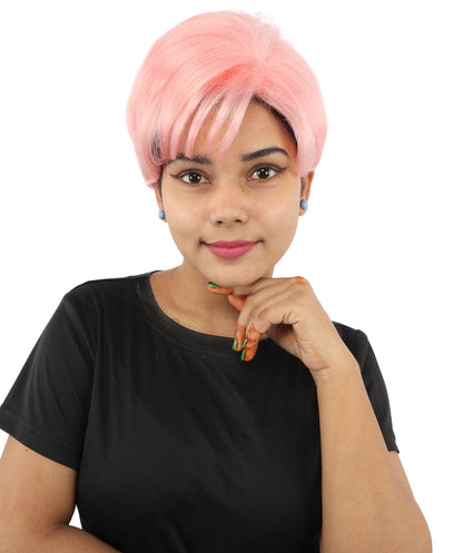 HPO Adult Women’s Short Black Wig | 10 Inch, Sleek and Smooth Bob Hairpiece | Ideal for Cosplay, Costume, and Themed Events