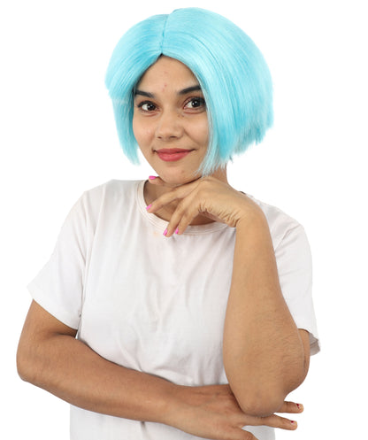 HPO Women’s Neon Yellow Bob Wig with Bangs—Bright Straight Cut Wig | Celebrity Inspired Hairpiece for Party, Halloween and Cosplay