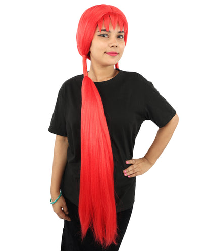 HPO Women's Extra Long Pigtail Wig | Multicolor Options | Floor Length Straight Twin Tails with Bangs, Heat Friendly Synthetic Fiber & Adjustable Cap | Halloween, Fairy Roleplay, Magical Girl Theme, Theater & Carnival