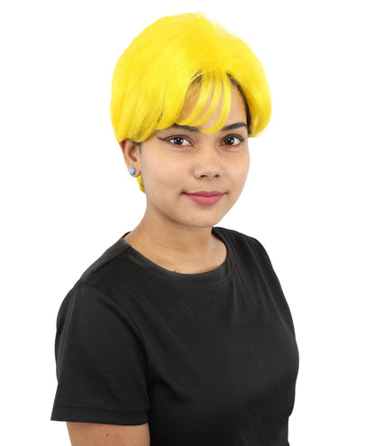 HPO Adult Women’s Short Black Wig | 10 Inch, Sleek and Smooth Bob Hairpiece | Ideal for Cosplay, Costume, and Themed Events