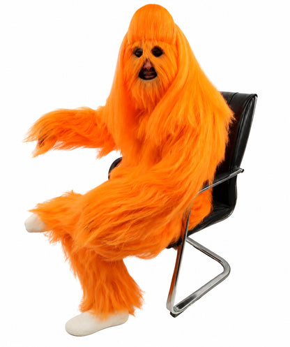 HPO Unisex Extreme Hairy Person Costume, Mask and Bundle - Full-Body Hair Suit Extra-Long Ash Brown Costume Wig for Halloween, Cosplay & Parties