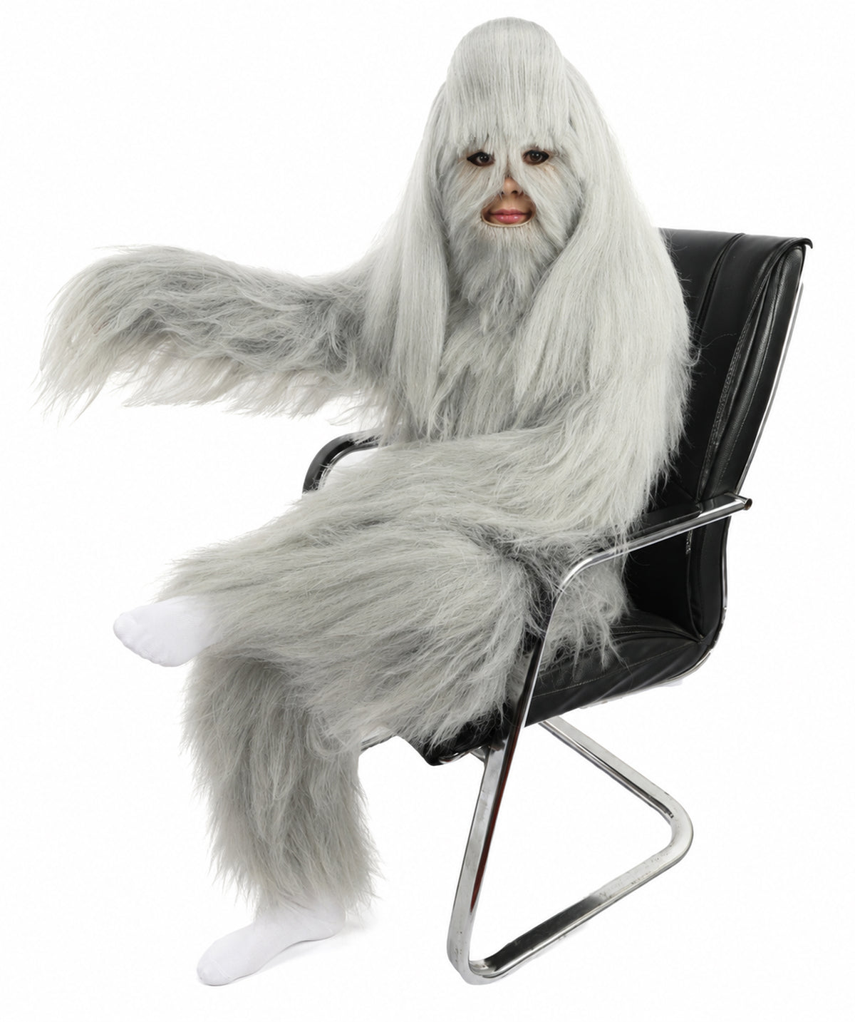 HPO Teen Extreme Hairy Person Costume Bundle & Mask Set - Full-Body Hair Suit Extra-Long Costume Wig for Halloween, Cosplay & Parties - Multiple Color Options