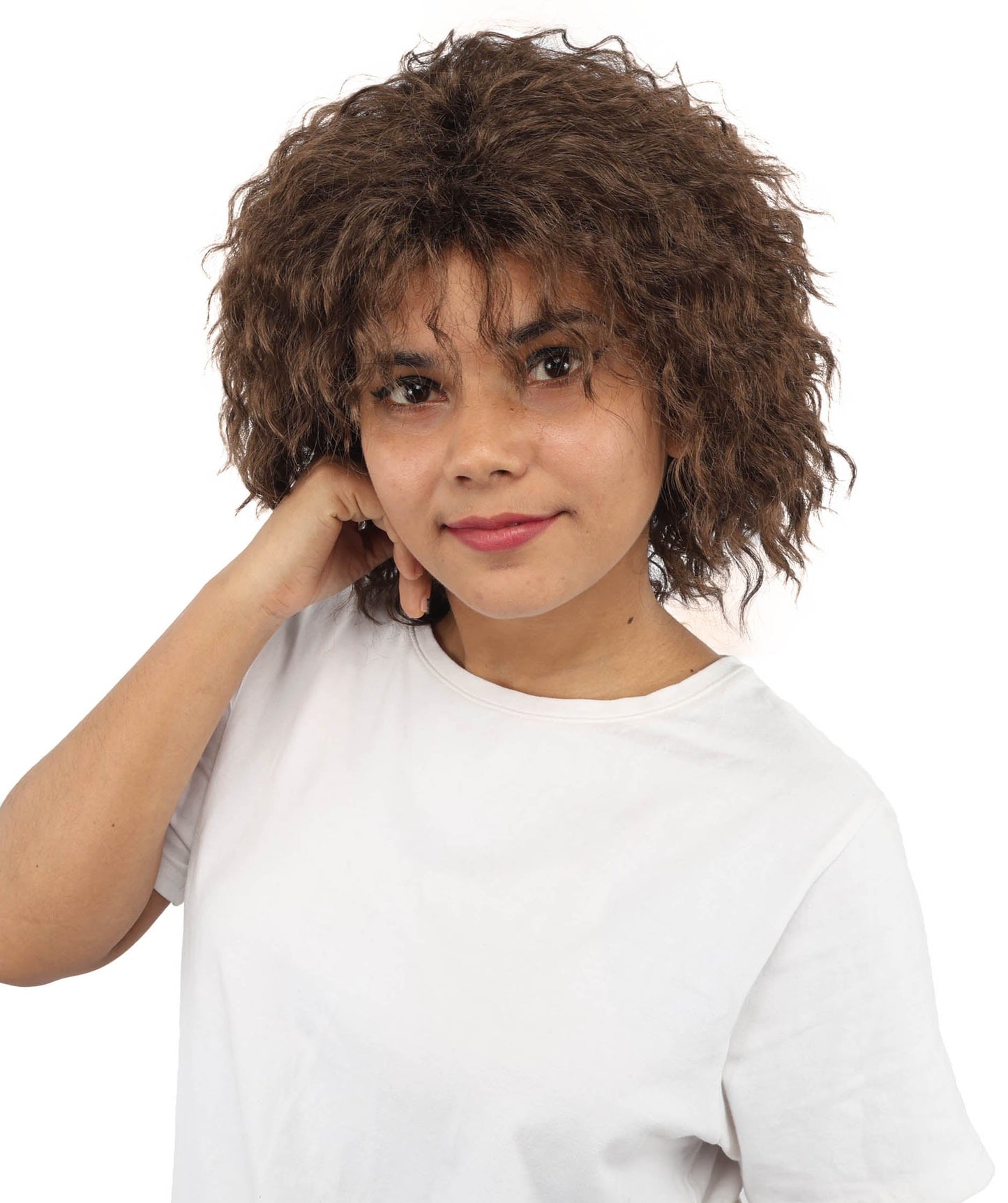 HPO Adult Women's Messy Teased Spiky Multicolor Wig | Curly Two-tone vibrant hue, create of synthetic fiber, extreme textured volume, breathable capless base | Party, Halloween, theater, drag, performance, costume events