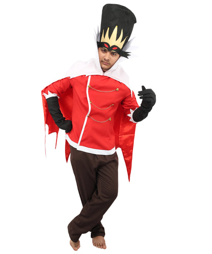 HPO Men's Anime Stolas Costume Set| Cloak, Tops, Pants, and Hat for Cosplay & Halloween