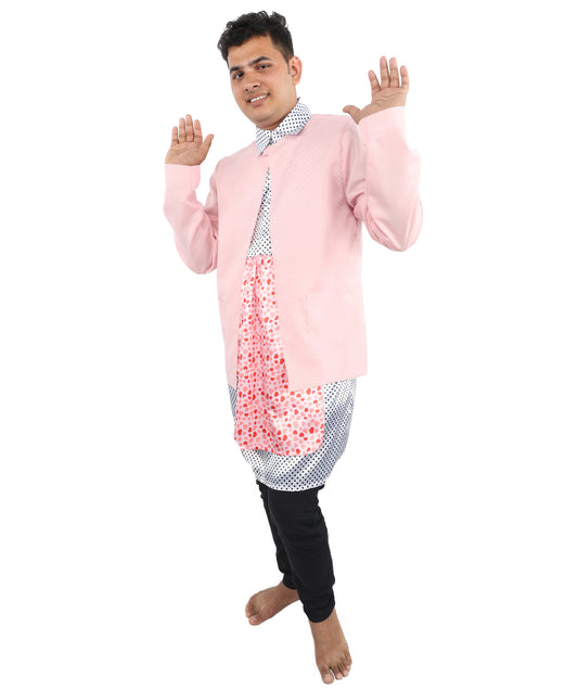 HPO Comedy Retro House Costume – Multicolor Cardigan Jacket with Patterned Styling | Fancy Outfit for Halloween & Cosplay Events