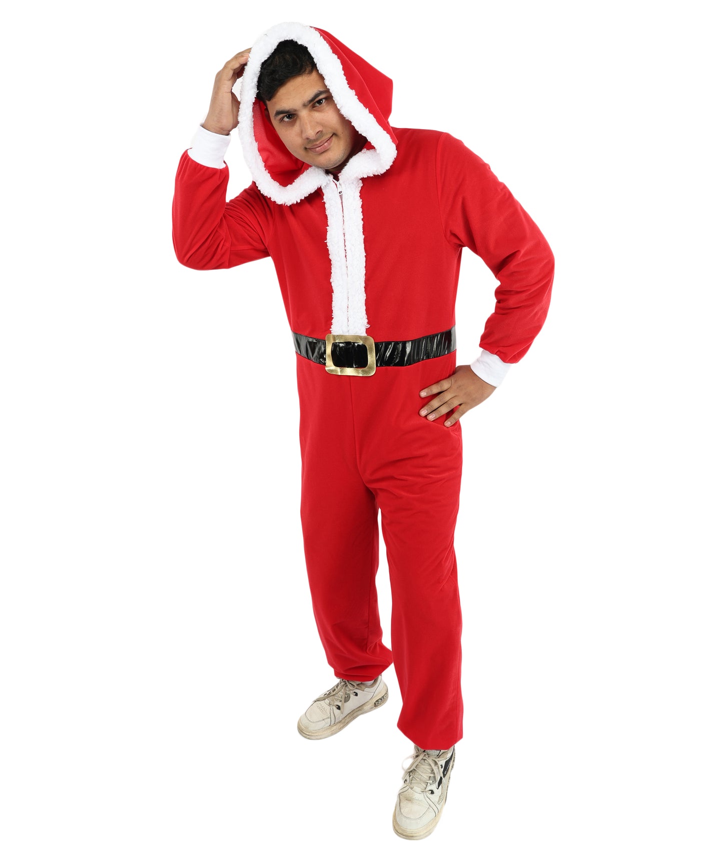 HPO Unisex Santa Claus Red Jumpsuit | Classic Holiday Costume Style | A Cheerful Outfit for theme parties and character events