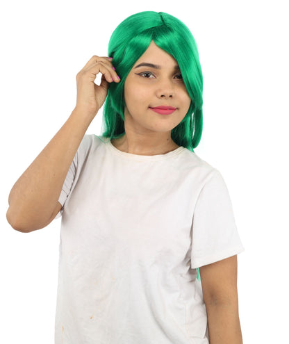 HPO Adult Women's Anime Character Wig | Multiple Color Options | Synthetic Fiber with Side Swept Bangs and Top Tuft | Halloween Party and Comic Con Events