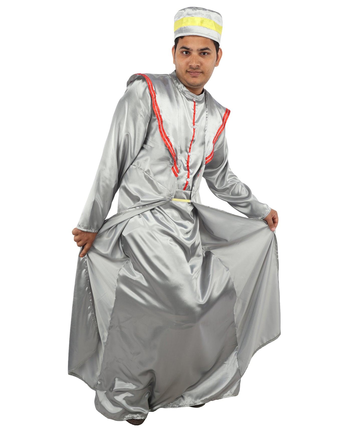 HPO Wizard Elder Deluxe Adult Grey Costume | Long Robe, Hat & Accessories | Magical Fantasy Outfit for Halloween, Cosplay, Parties & Stage Roleplay