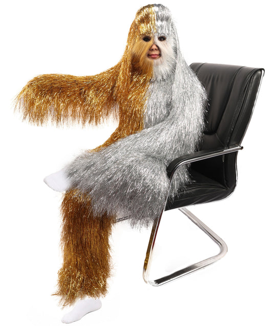 HPO Teen Extreme Hairy Two Part Costume Bundle & Mask Set - Full-Body Hair Suit Extra-Long Costume Wig for Halloween, Cosplay & Parties - Multiple Color Options