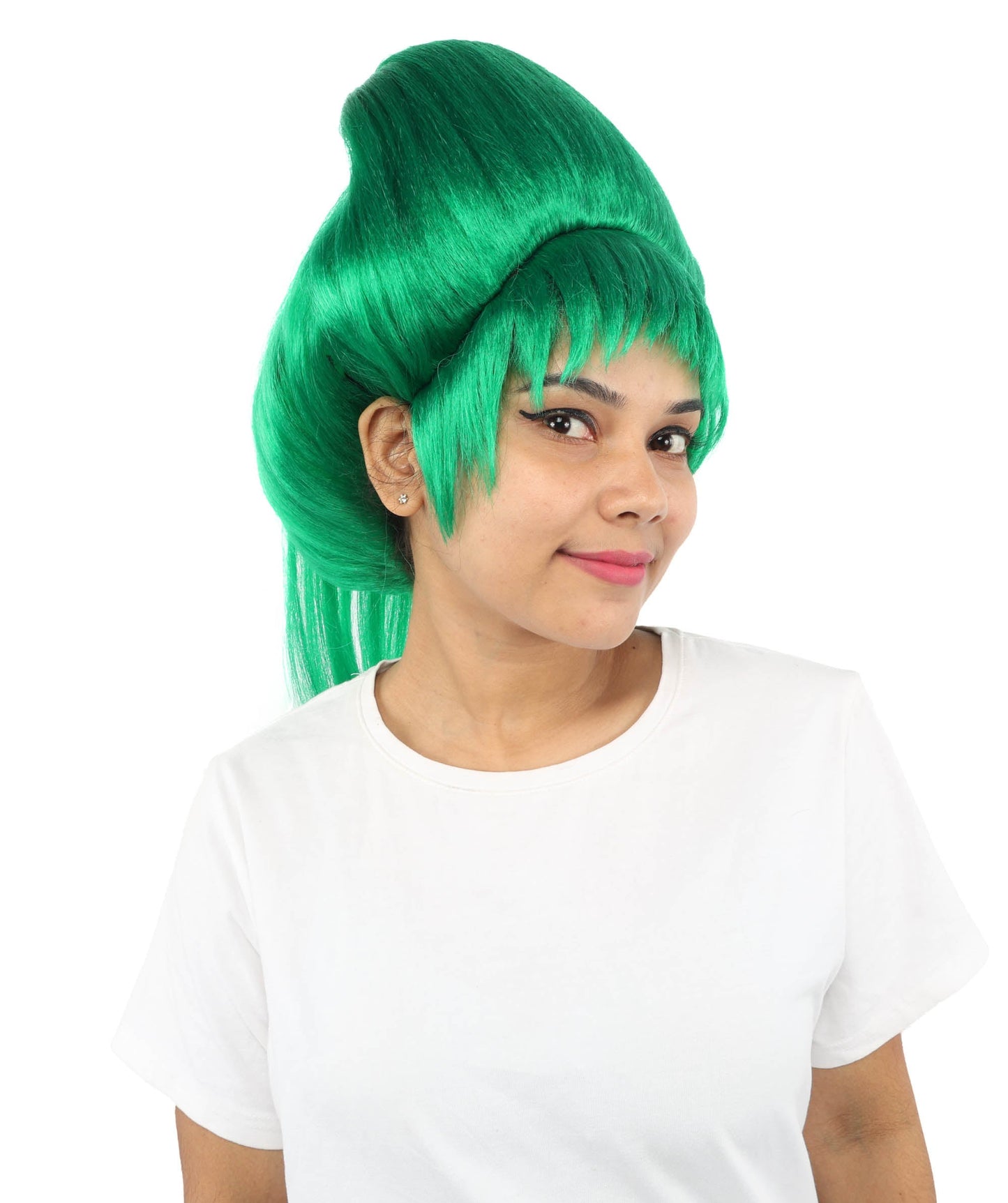 HPO Adult Women's Avant-Garde Bouffant Wig | Multiple Color Options | Create of synthetic fiber, massive smooth updo with micro bangs, breathable base | Party, Halloween, theater, drag, performance, costume events