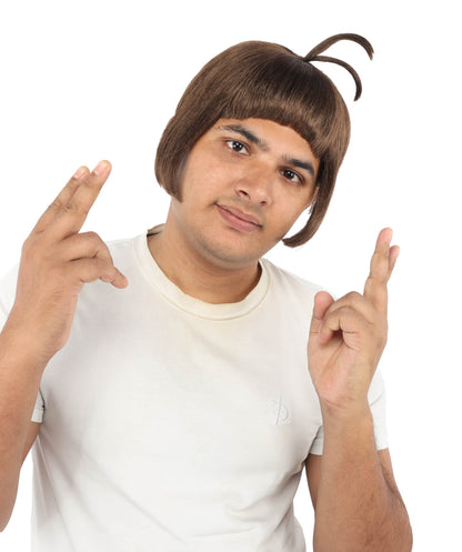 HPO Adult Men's Sleek Blunt Bob Wig | Multicolor Options | Solid color hue, create of synthetic fiber, straight smooth texture with bangs, breathable base | Party, Halloween, theater, drag, performance, costume events