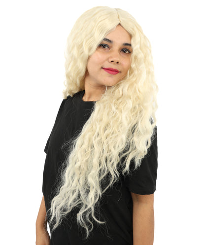 Adult Women's Extra Long Blonde Anime Witch Wig | Wavy Synthetic Hair with Layered Curls | Fantasy Hairpiece for Halloween, Cosplay & Theme Events