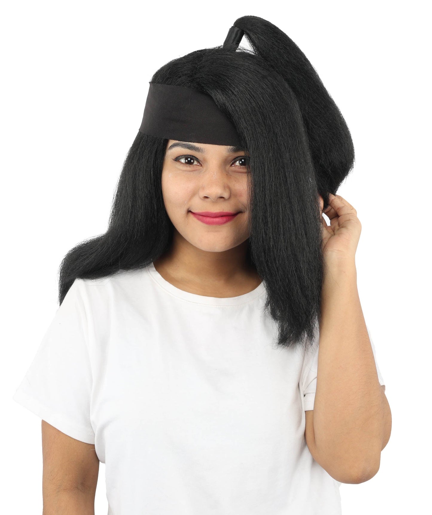 Women's High Ponytail Ninja Wig | Multiple Color Options | Create of synthetic fiber, long straight texture with top-tied fountain, breathable base | Cosplay, Halloween, theater, party, performance, costume events