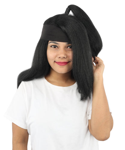 Women's High Ponytail Ninja Wig | Multiple Color Options | Create of synthetic fiber, long straight texture with top-tied fountain, breathable base | Cosplay, Halloween, theater, party, performance, costume events
