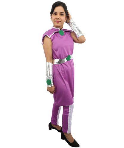 Girl's Superhero Deluxe Starfire Costume - Vibrant and Detailed, Perfect for Cosplay and Themed Events