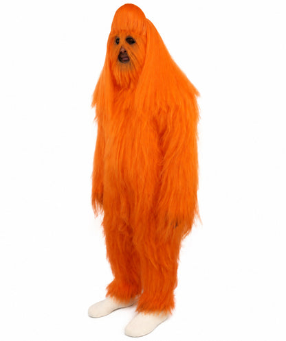 HPO Unisex Extreme Hairy Person Costume, Mask and Bundle - Full-Body Hair Suit Extra-Long Ash Brown Costume Wig for Halloween, Cosplay & Parties