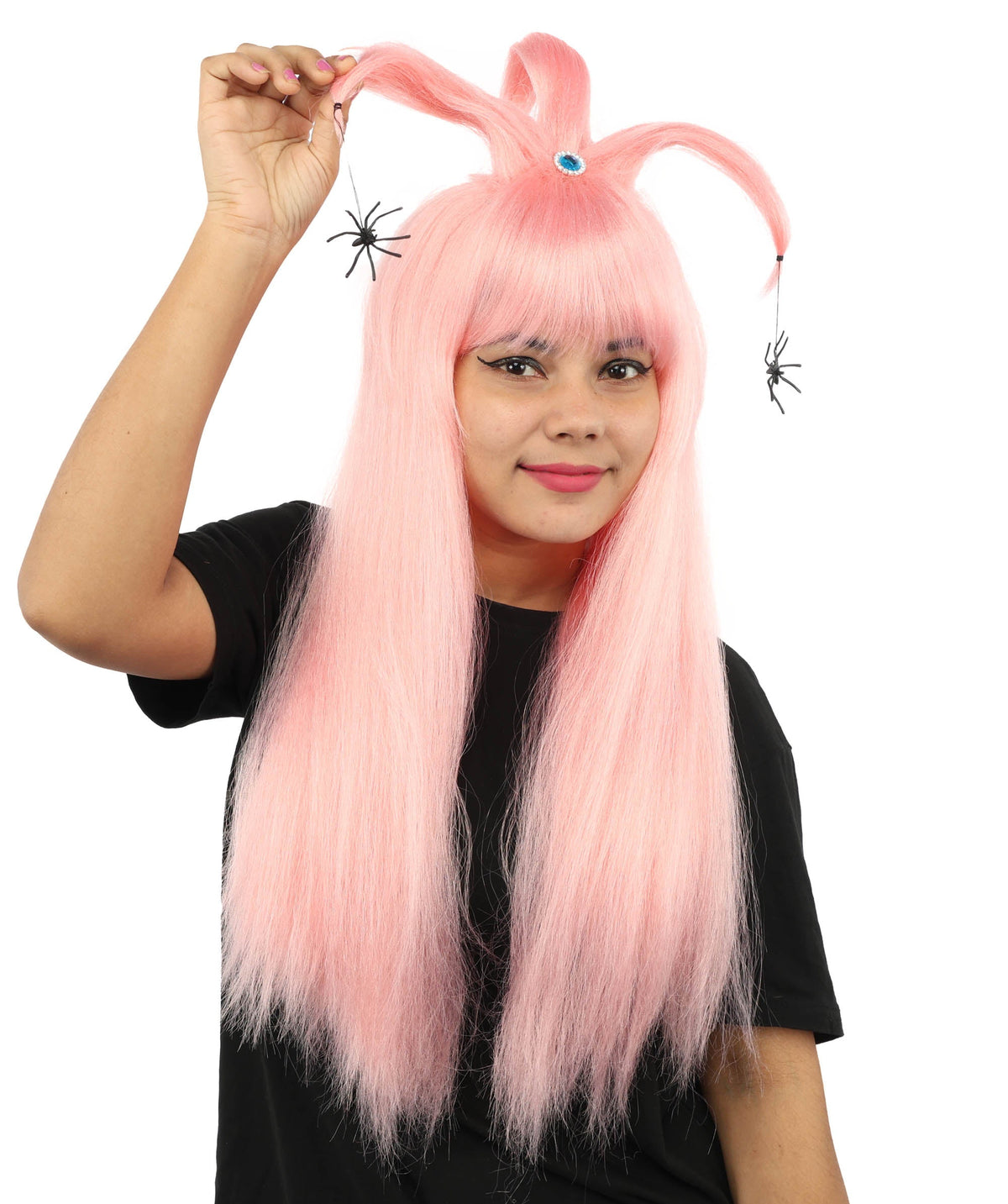 HPO Adult Women's Spider Gothic Sculpted Wig | Multiple Color Options, create of synthetic fiber, architectural spider-leg loops with blunt bangs, breathable base | Party, Halloween, theater, drag, performance, costume events