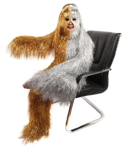 HPO Teen Extreme Hairy Two Part Costume Bundle & Mask Set - Full-Body Hair Suit Extra-Long Costume Wig for Halloween, Cosplay & Parties - Multiple Color Options