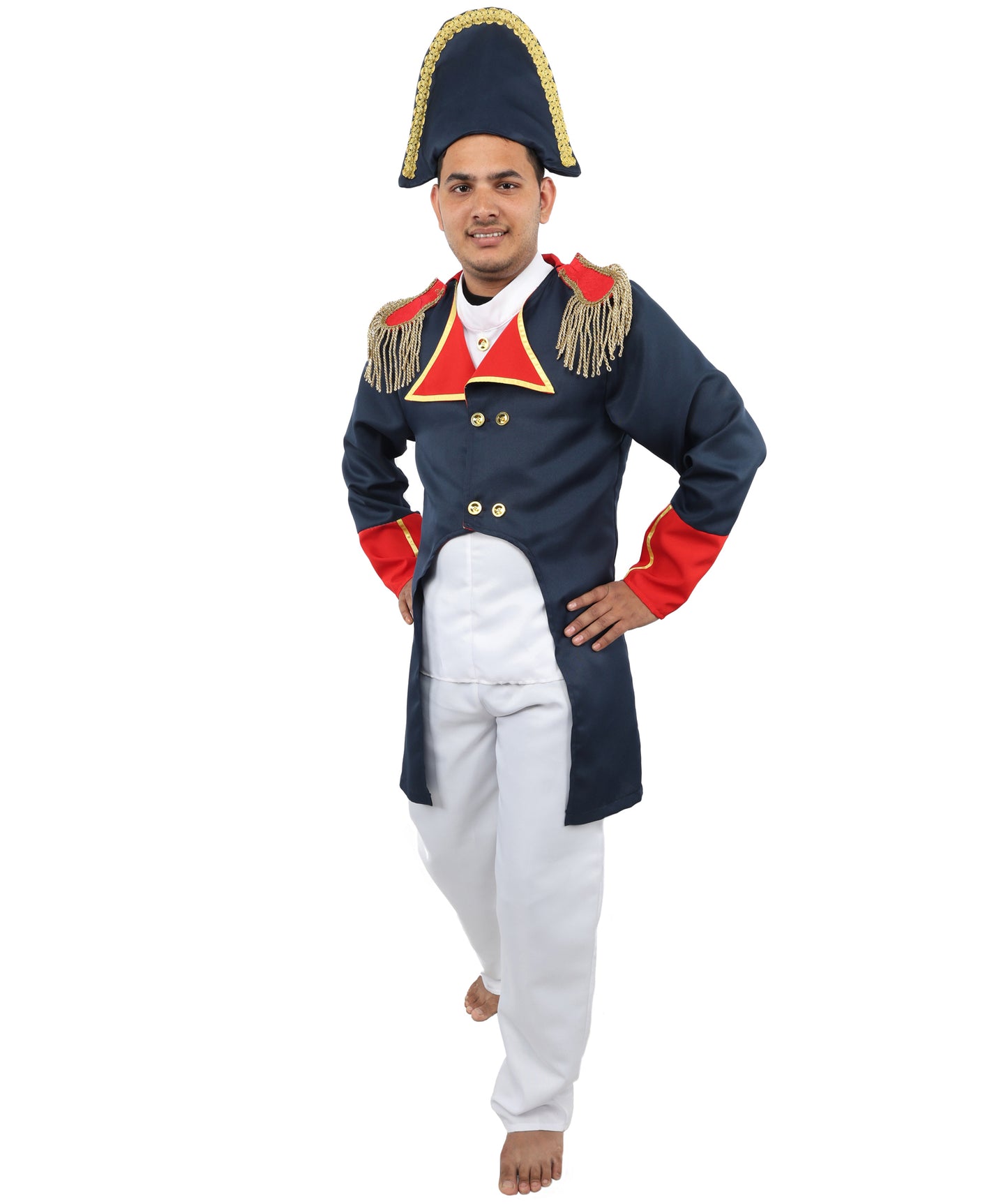 HPO Men’s Military Emperor Style Costume - Formal Command Ornate Jacket | Event Appearance for Theme Nights, Performances