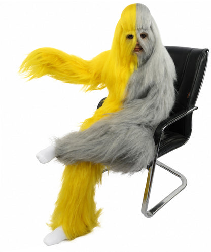 HPO Teen Extreme Hairy Person Two Part Costume, Mask and Bundle Set - Full-Body Hair Suit Extra-Long Costume Wig for Halloween, Cosplay & Parties - Multiple Color Options