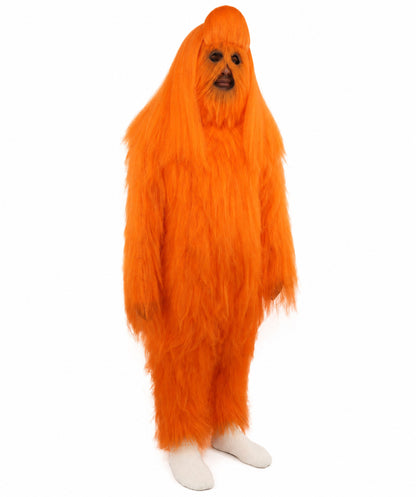 HPO Unisex Extreme Hairy Person Costume, Mask and Bundle - Full-Body Hair Suit Extra-Long Ash Brown Costume Wig for Halloween, Cosplay & Parties