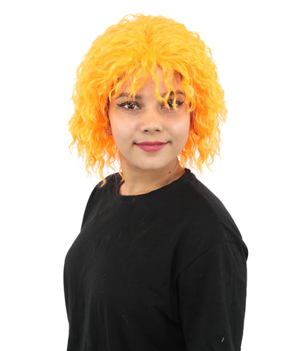 HPO Adult Women's Messy Teased Spiky Multicolor Wig | Curly Two-tone vibrant hue, create of synthetic fiber, extreme textured volume, breathable capless base | Party, Halloween, theater, drag, performance, costume events