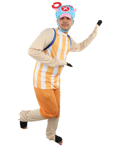HPO Men's Striped Adventure Outfit Costume | Flame-Retardant Synthetic Fiber | Ideal For Theater, Halloween And Cosplay