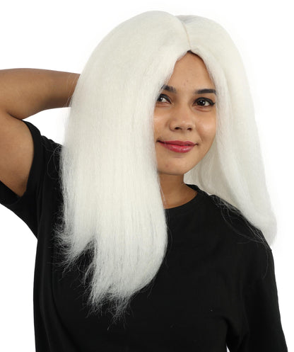 HPO Adult Women's Long Rounded Cartoon Hair Wig | Multiple Color Options | Bubble Bob, Deep Side Part, Heat Friendly Synthetic Strands & Breathable Net | Fancy Dress, Stage Show, Animated Character Events, Halloween & Festival