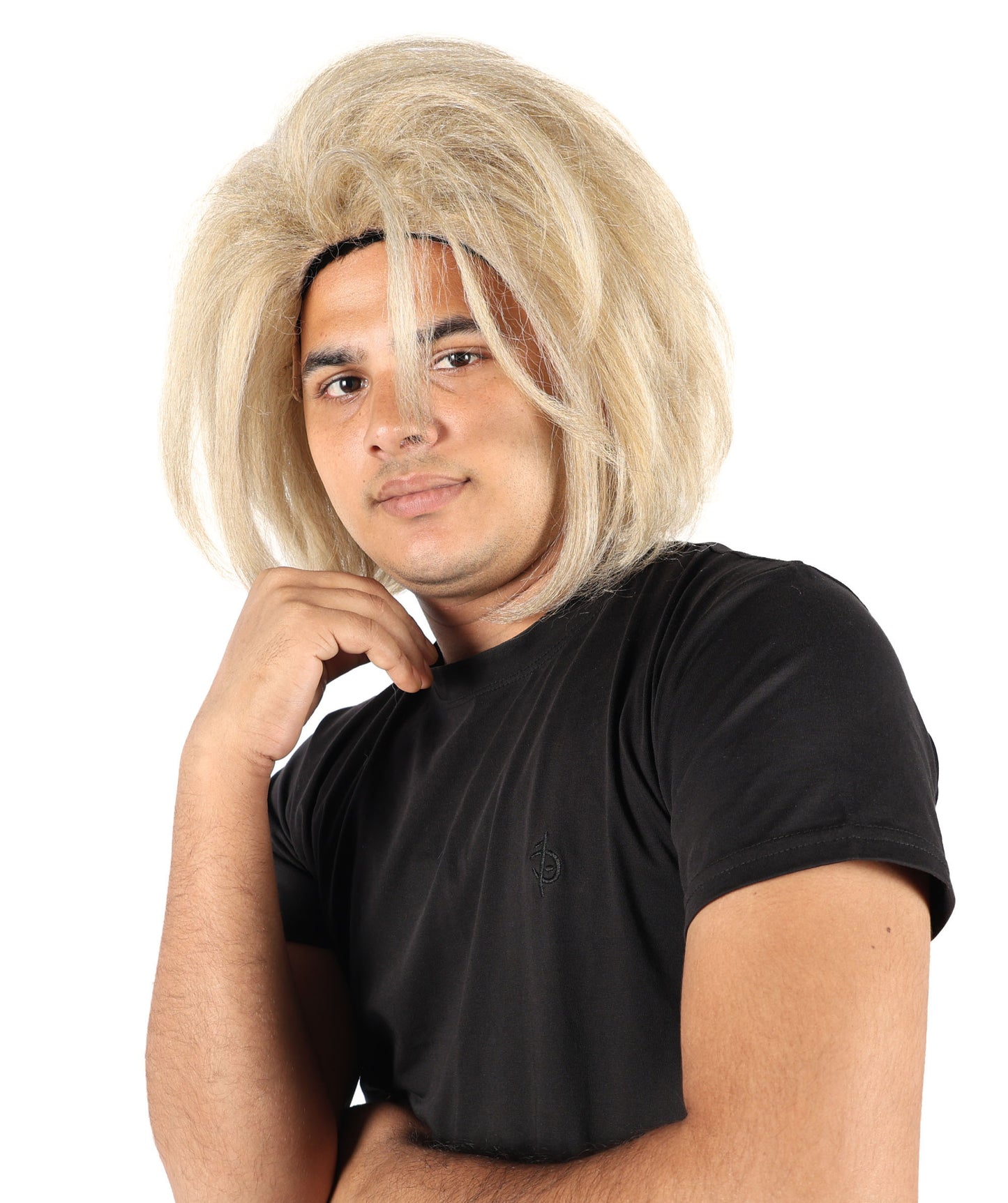 HPO Adult Men’s Blonde Spiky Wig | Bold Martial Arts Fighter Inspired Hairstyle  | Flame-retardant Synthetic Fiber