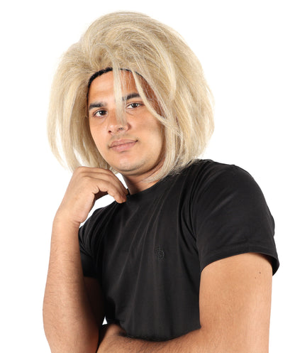 HPO Adult Men’s Blonde Spiky Wig | Bold Martial Arts Fighter Inspired Hairstyle  | Flame-retardant Synthetic Fiber