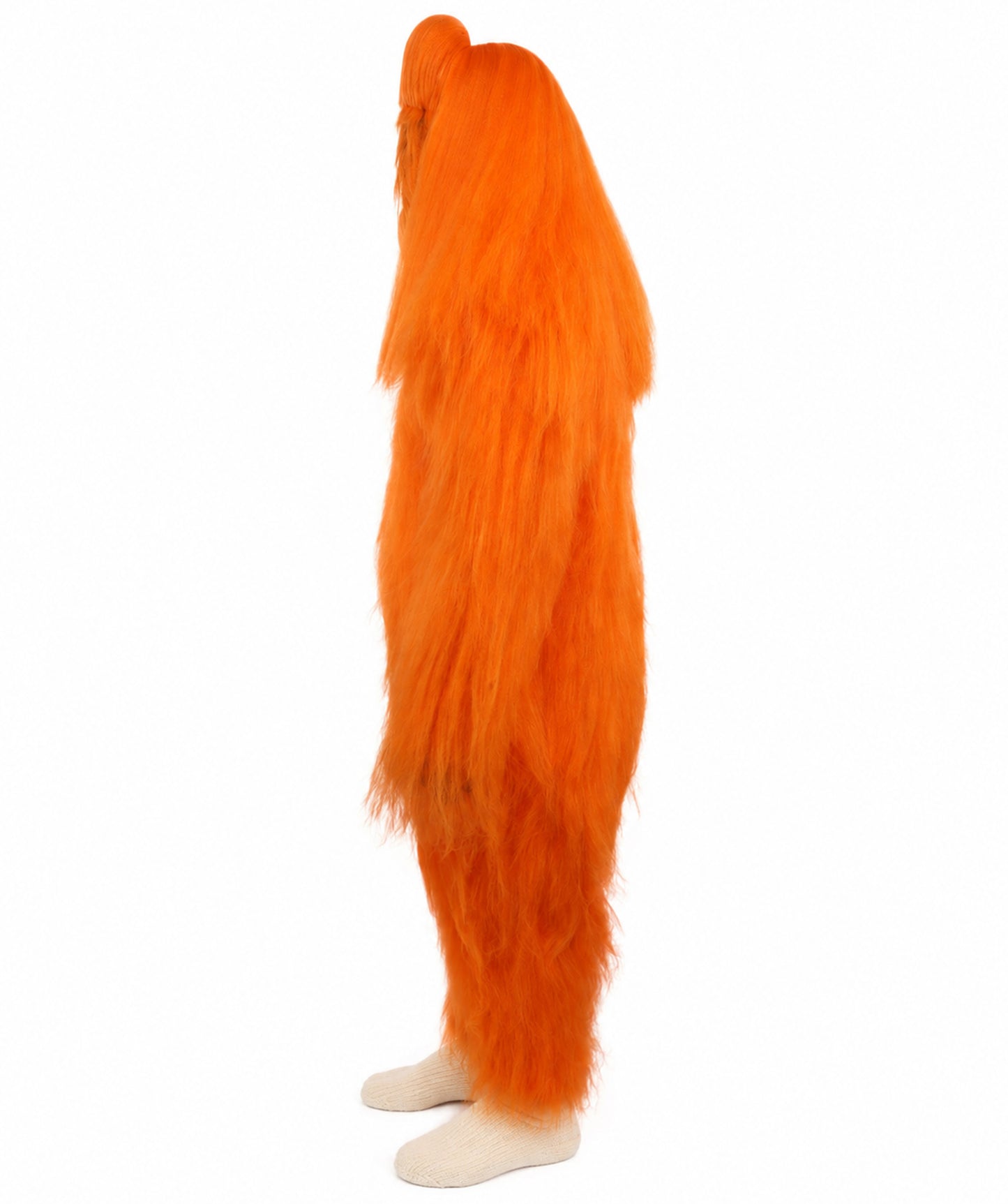 HPO Unisex Extreme Hairy Person Costume, Mask and Bundle - Full-Body Hair Suit Extra-Long Ash Brown Costume Wig for Halloween, Cosplay & Parties