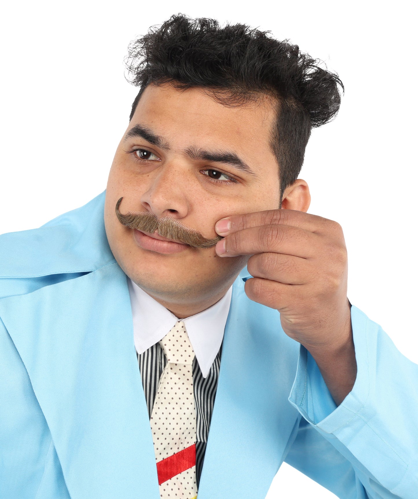HPO Men's Classic Holiday Doc Mustache | Multiple Colors | Novelty False Facial Hair | Costume Accessory for Adults